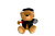 The bear is wearing a mortar board and black cape and holding a diploma.