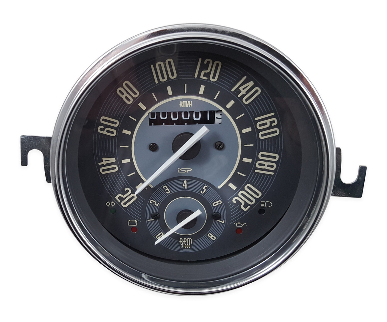 Vintage Series Speedometer & Tach Combo Gauge - Km