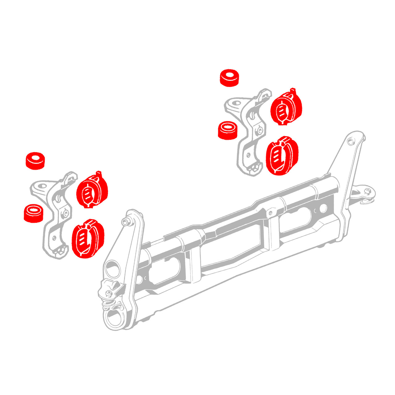 Front Beam Rubber Bushing Mounting Kit