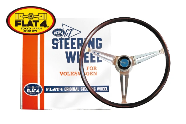 空冷VW　FLAT4 GT Steering Wheel VW Type-2 FLAT4 GT WOOD STEERING WHEEL 15-½″ - wheel only