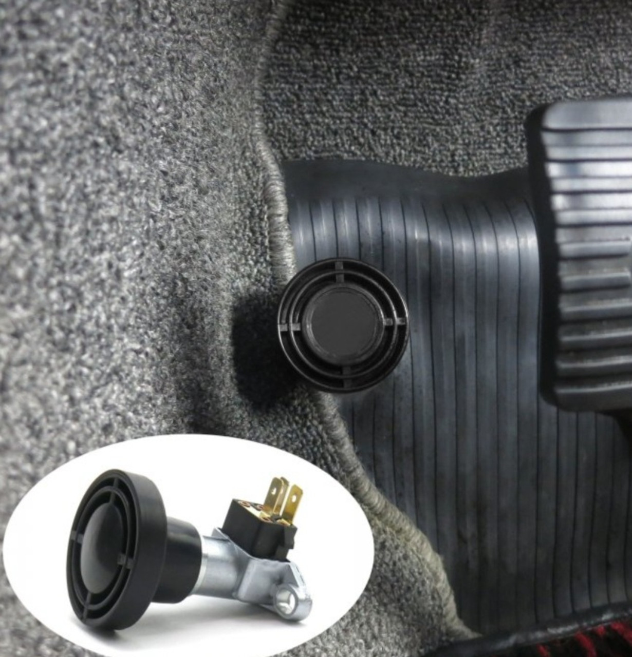 Round Rubber Headlight Switch Dimmer High Beam Pedal Cover