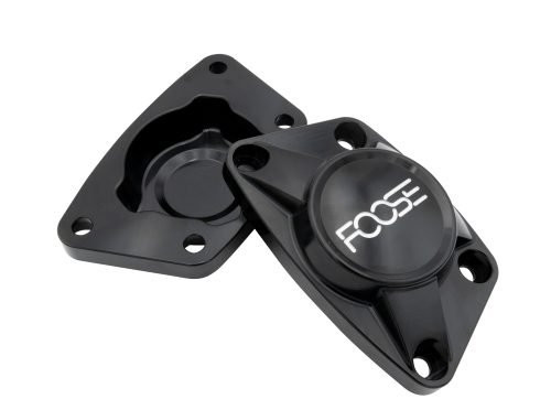EMPI X FOOSE Billet Spring Plate Cap: Black Anodized Finish Pair