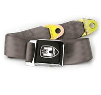 2Point Bus Seat Belt with Black Buckle Grey