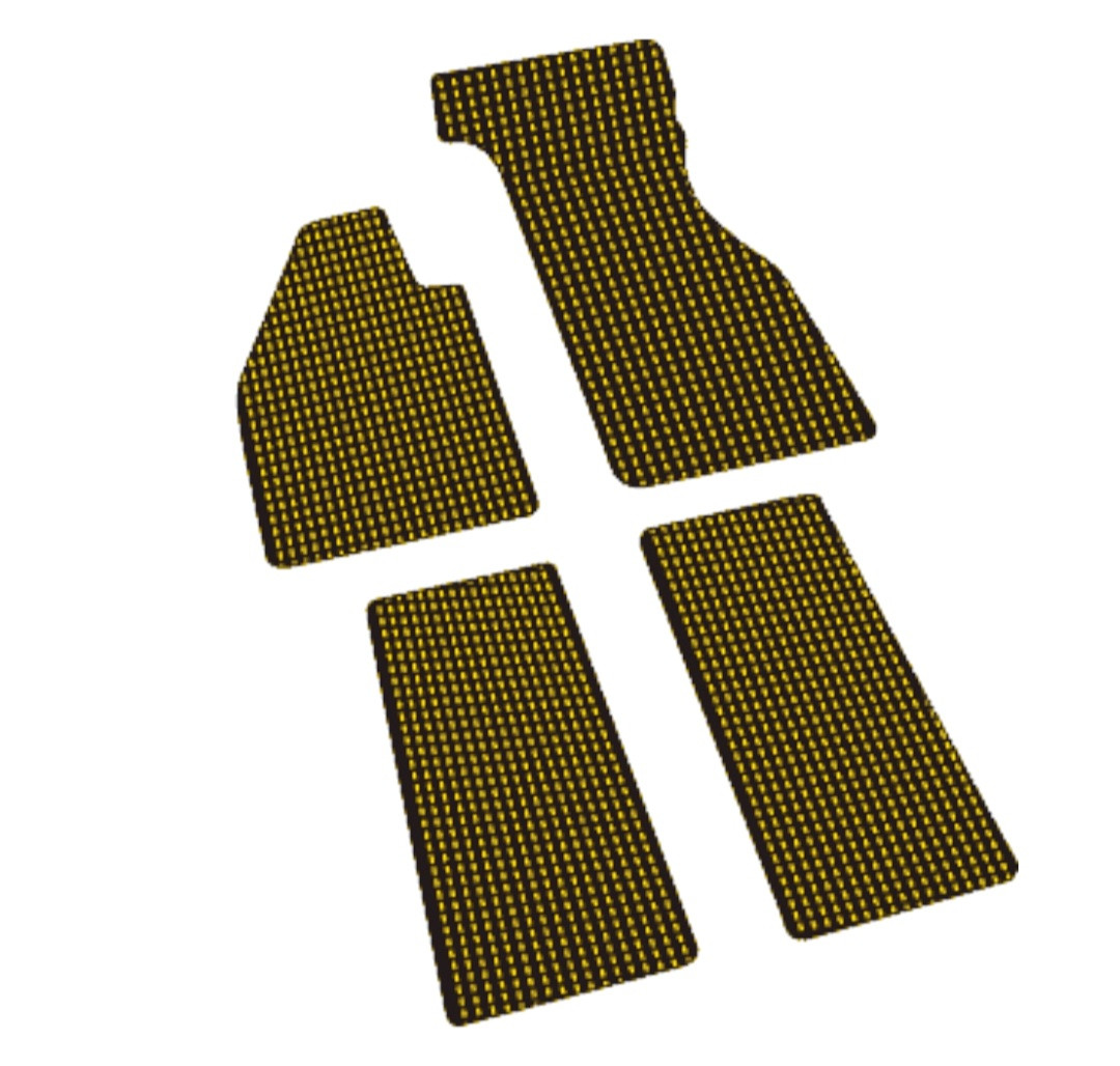 Beetle Coco Mat Set 1960-1972 - Black & Yellow