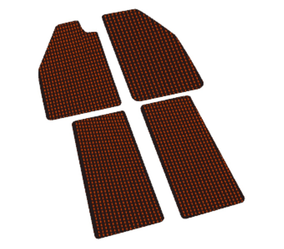 Beetle Coco Mat Set Thru 1957 - Red & Black
