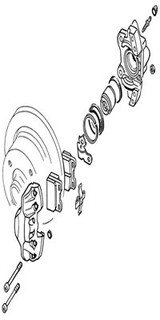 TYPE 3 FRONT DISC BRAKE CALIPER SET 1972-1973