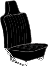 Black Seat Covers, 1970-1972 Beetle, Original Basket Weave Pattern