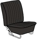 Seat Covers, 1967 Beetle Black original-style basket weave pattern vinyl