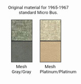 3/4 Width Middle Seat Covers Mesh Grey/Dark Grey  1967 Type 2 Bus