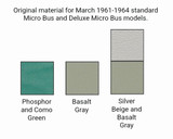 Middle Seat With Fold Down Backrest Covers Basalt Grey and Silver Beige 1961-1963 Type 2 Bus
