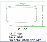 EMPI 911 & Gasser Billet Extended Wheel Caps, Pair