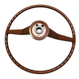 NOS STEERING WHEEL; TEAK