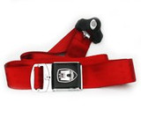 3-Point Seat Belt with Black Buckle - Red