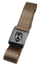 2-Point Seat Belt with Chrome Buckle - Tan