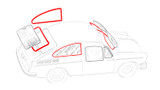 Fastback Window Rubber Kit - American Style; 4 Seals