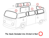 RUBBER KIT - STANDARD BUS NO GROOVE FOR TRIM 68-79