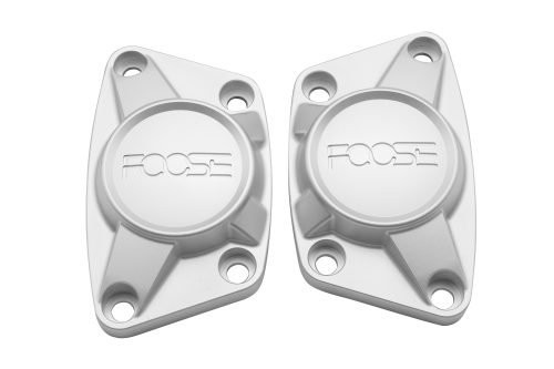 EMPI X FOOSE Billet Spring Plate Cap: Satin Silver Finish Pair