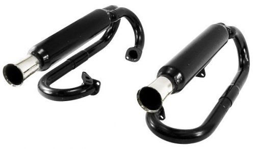 EMPI Dual Exhaust Black with Chrome Tips - without Heater Box