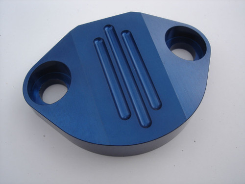 EMPI Billet Fuel Pump Block-Off with Hardware, Blue