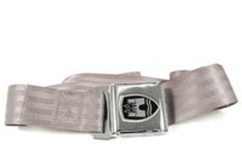 2-Point Seat Belt with Chrome Buckle - Grey