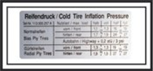 Tire Pressure Sticker