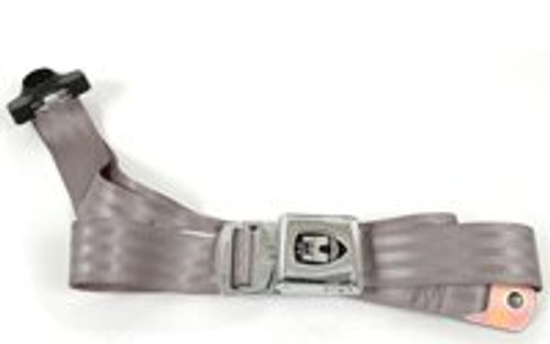 3-Point Seat Belt with Chrome Buckle - Grey