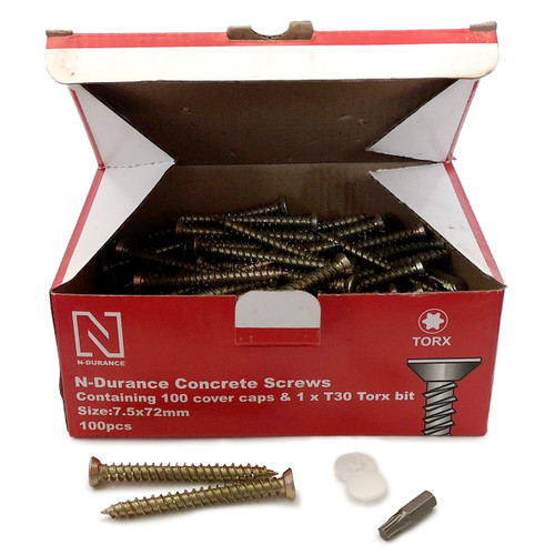 N-Durance CON7572 Torx Concrete Frame Screws 7.5 x 72mm (100 Box)