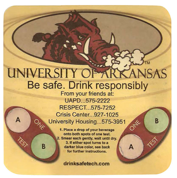 Promotional Branded Date Rape Drug Detection Coasters Drink Safe