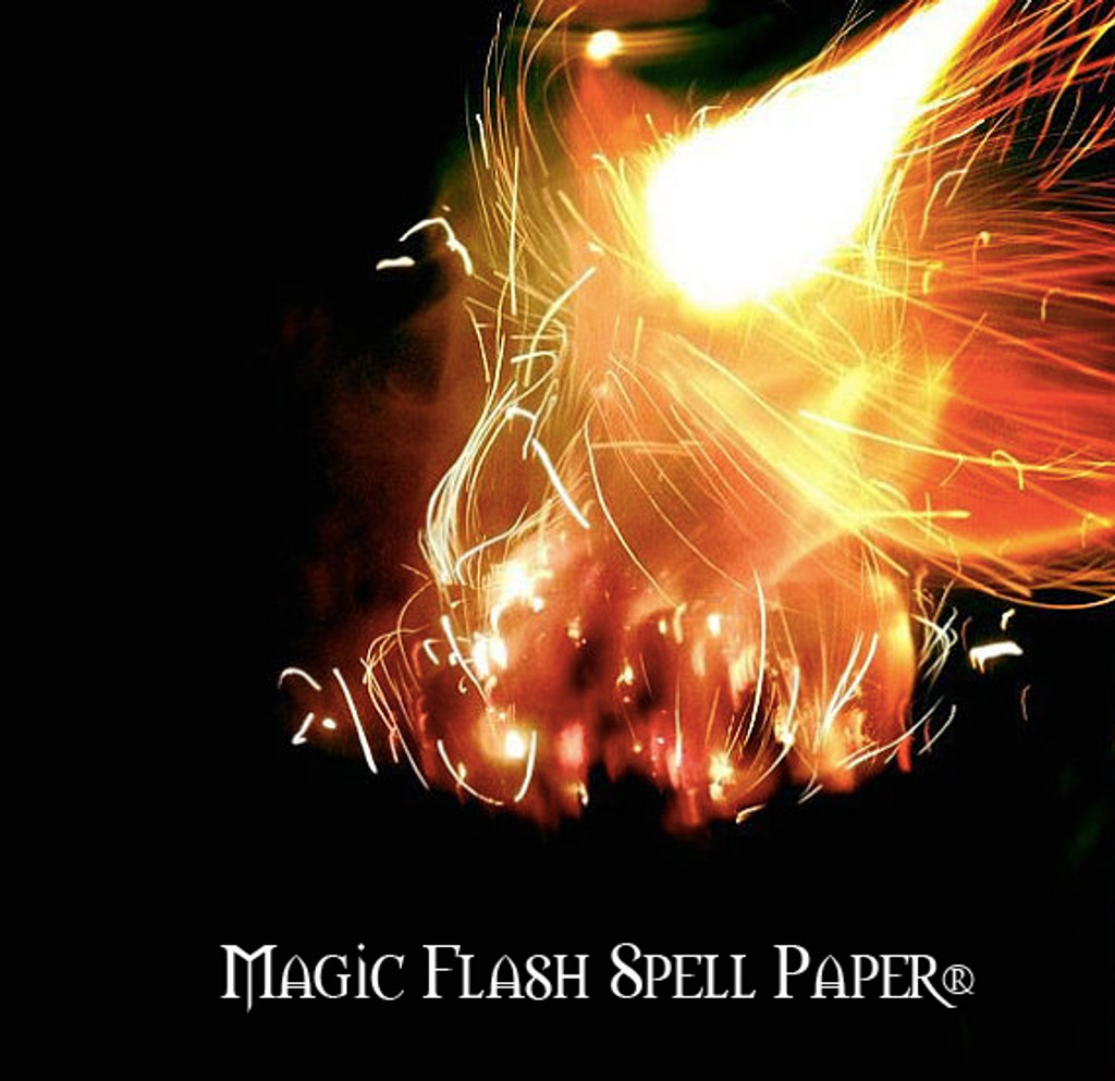 a fiery cauldron shooting flames with magic flash paper