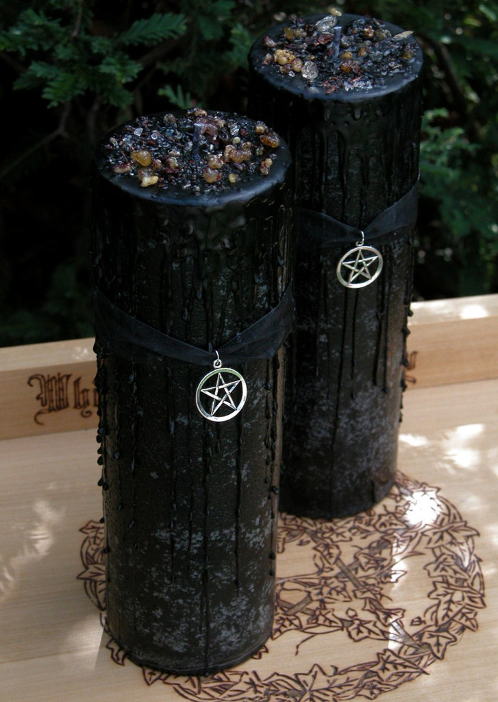Witches Magick Alchemy Pillar 3x9 for  Sacred Ritual, High Magick, Protection, Luck in Love and Money, Clearing, Positive Energy, Banishing