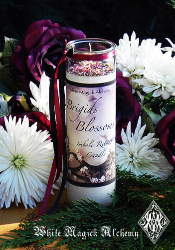 Brigids Blossoms Imbolc Glass Vigil Candles for Flourishing Abundance, Renewal, Fertility