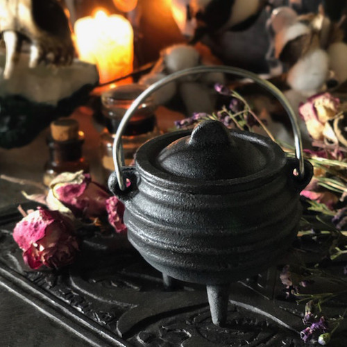 Small Cauldron - Cast Iron Cauldron Mini for Ritual, Incenses & Resins