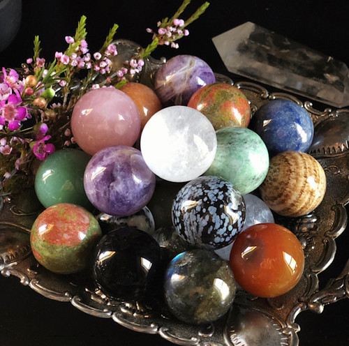 Gemstone Spheres Intuitively Chosen for Radiating Life-Force Energy