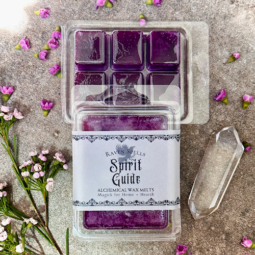 purple scented wax melts scented that read spirit guide on the label