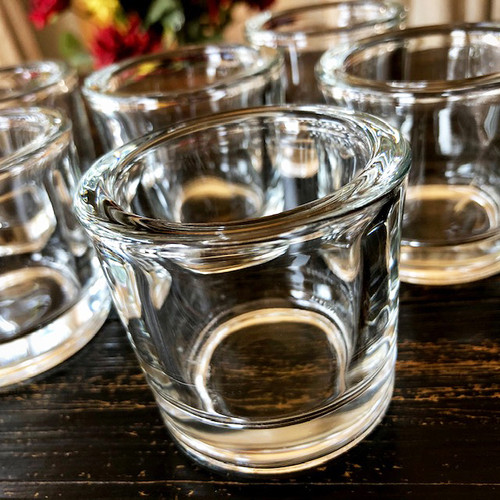 Clear glass votive candle holders cups