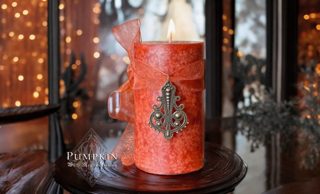 Charmed Pumpkin Candle: Warm Your Space for Samhain, Halloween, and Holiday Celebrations