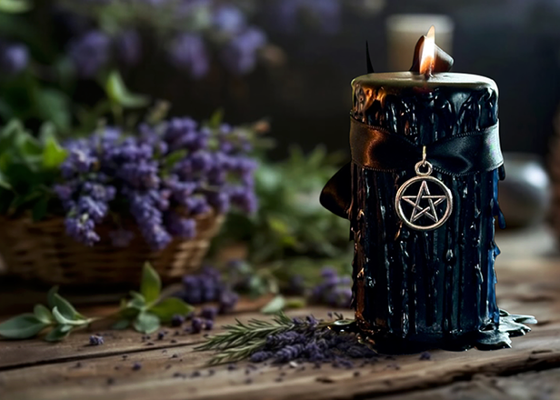Witches Magick Candle for Samhain: Honoring the Ancestors with the Black Flame