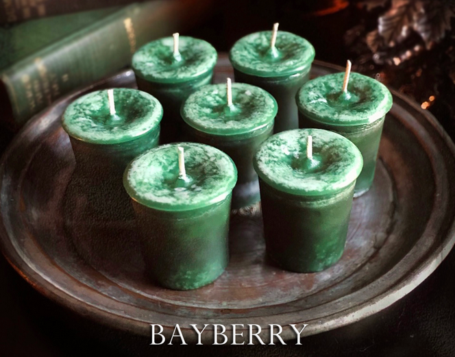 Bayberry Votive Candles for Luck and Wealth at Yule White Magick Alchemy