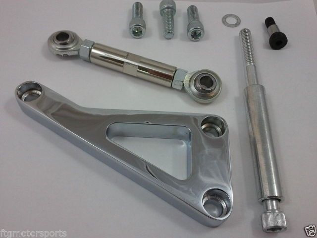 Ropspeedracing Black Aluminum Long Water Pump Alternator Bracket Kit – SBC Chevy 350