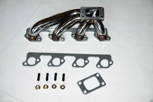 XS-POWER stainless turbo exhaust manifold for Ford 2.3T XR4Ti, Mustang SVO, Thunderbird Turbo Coupe and Mercury Cougar XR-7. Fits T3, T3/T4 hybrid and IHI turbo setups.