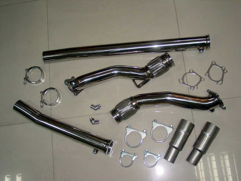 2.7L RS6 KO4 DUAL FLANGED HYRBID 3" TO 3" AUDI DOWNPIPES WITH MERGE PIPES