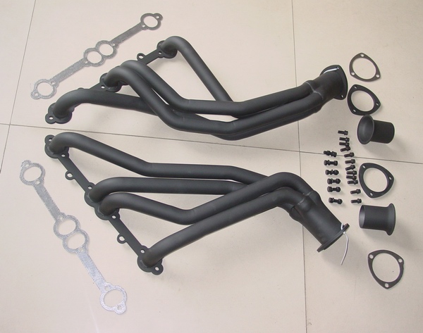 BLACK STAINLESS MANIFOLD LONG TUBE HEADER/EXHAUST FOR 67-77 ACTION-LINE SBC V8