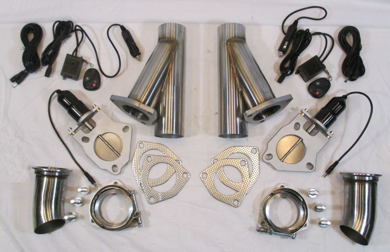 ELECTRIC EXHAUST 2.5" CUTOUT Dual Electric Cutout Kit Universal