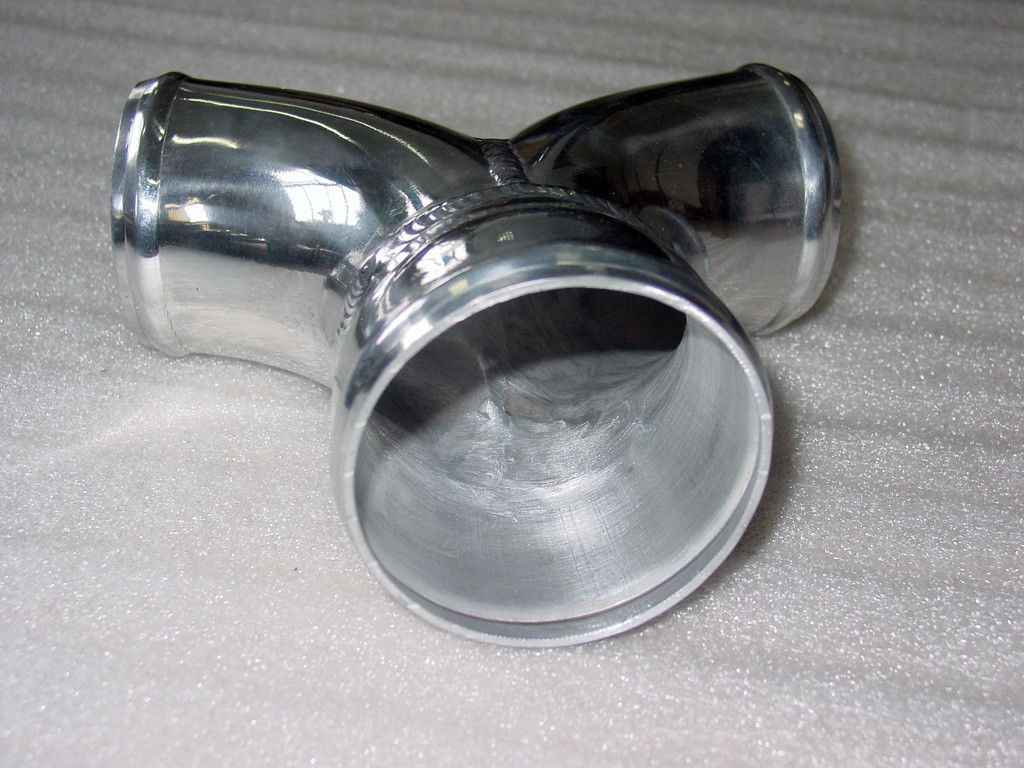 POLISHED Twin Turbo Y Pipe Dual 2.5 to 3" Air Intake Intercooler FMIC Pipe