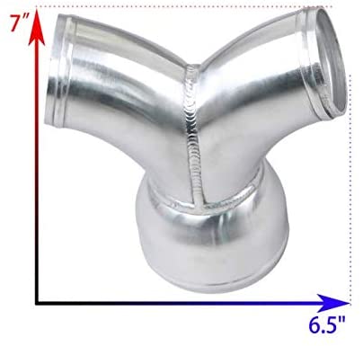 Aluminum Y Pipe Dual 2.5" to 3.5" Cold Air Intake Turbo Intercooler Pipe 