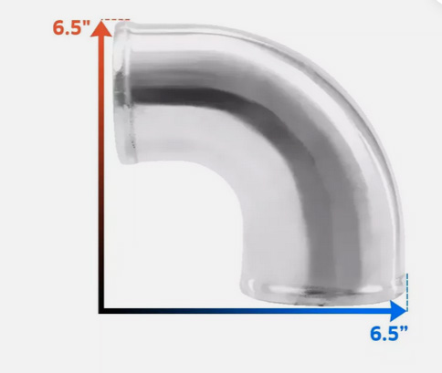 4"-3" Polished Cast Aluminum 90 Degree OD Reducer Elbow Pipe Tube