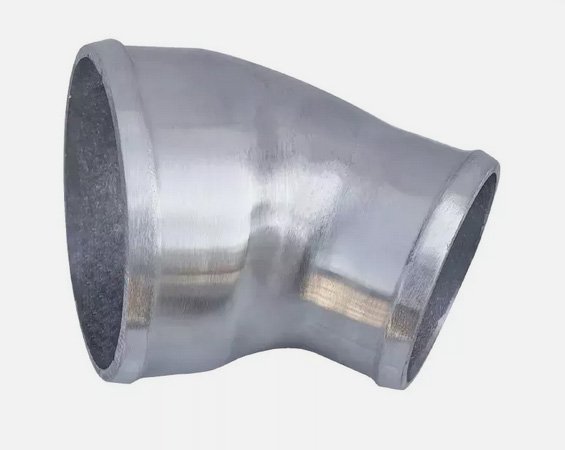 4" - 3" Polished Cast Aluminum 45 Degree O.D. Reducer Elbow Pipe Tube