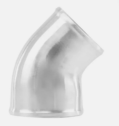 3.5"-3" Polished Cast Aluminum 45 Degree 3.5"-3" O.D. Reducer Elbow Pipe Tube