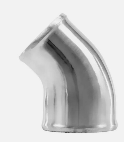 3"-2.5" Polished Cast Aluminum 45 Degree Turbo O.D. Reducer Elbow Pipe Tube