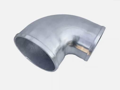 5"- 4" Polished Cast Aluminum 90 Degree Turbo OD Reducer Elbow Pipe Tube